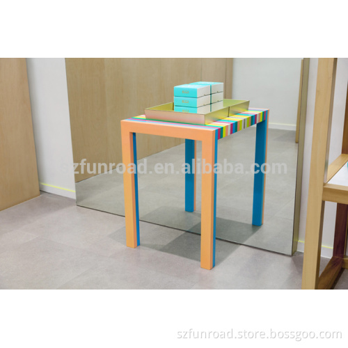 Fashion jewelry store furnitures wood display racks with glass shelves